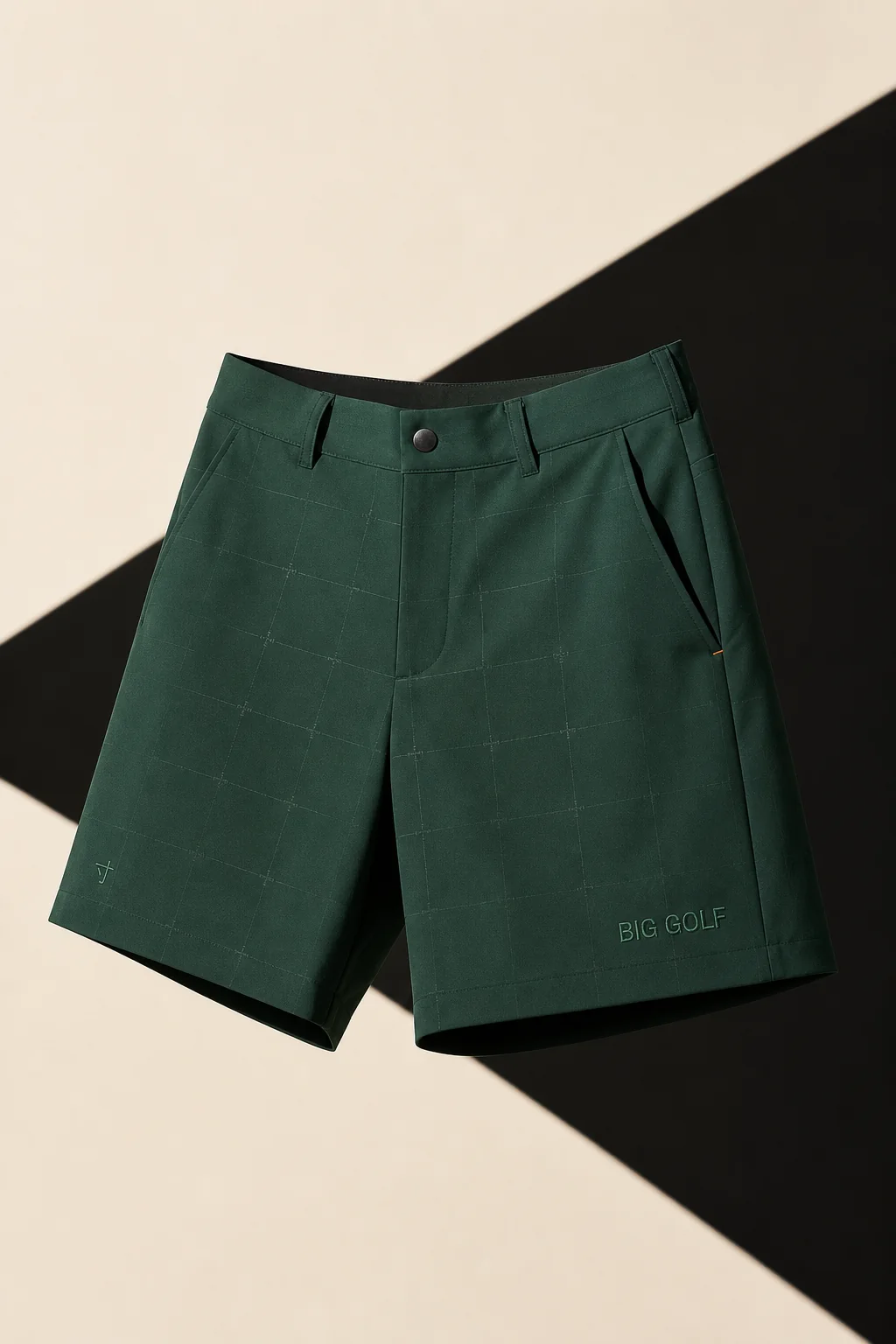 Deep green tailored BIG GOLF course shorts