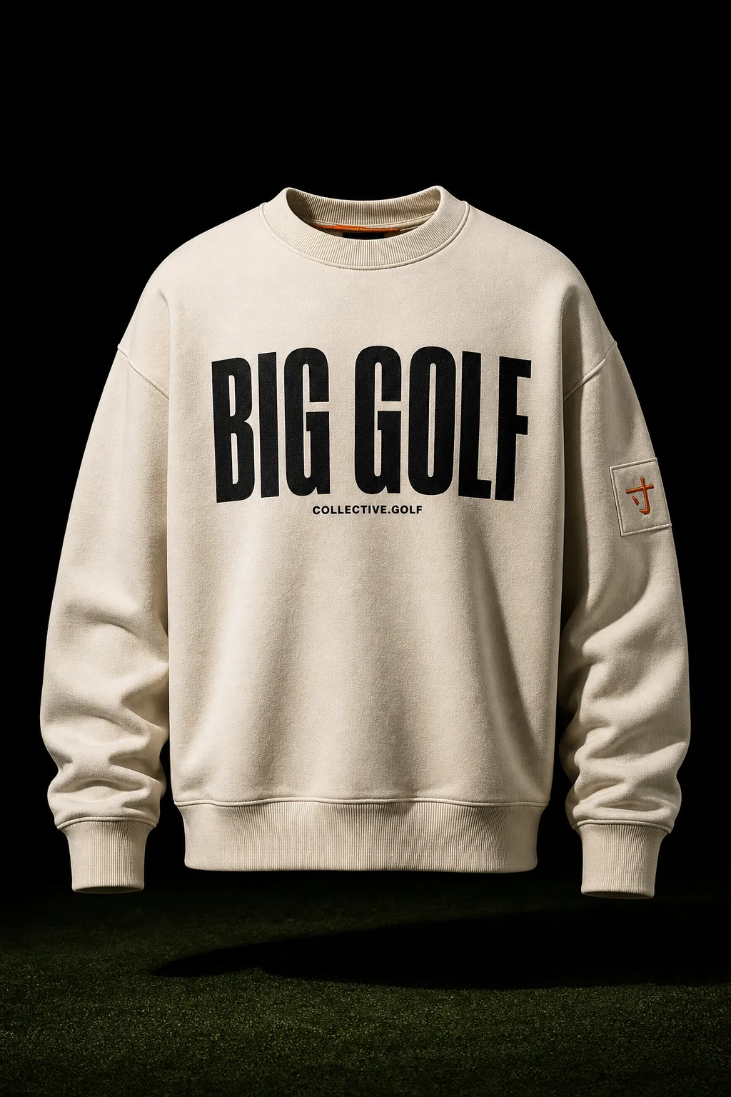 Bone BIG GOLF heavyweight crewneck, front
